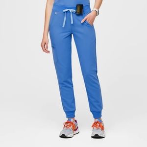 Figs High Waisted Zamora Joggers Capri Blue